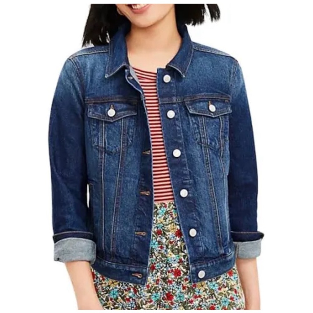 LOFT Dark Blue Denim Jean Jacket
